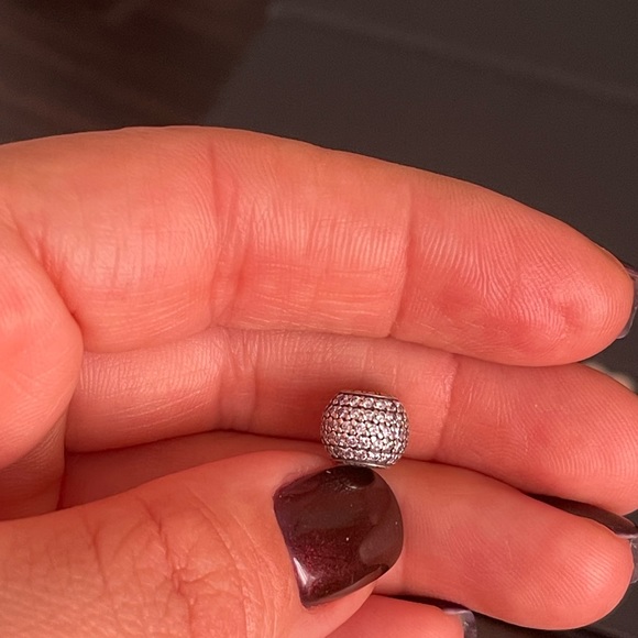 Authentic Pandora Charm Clear Pave Bead Sterling Silver - Picture 2 of 4